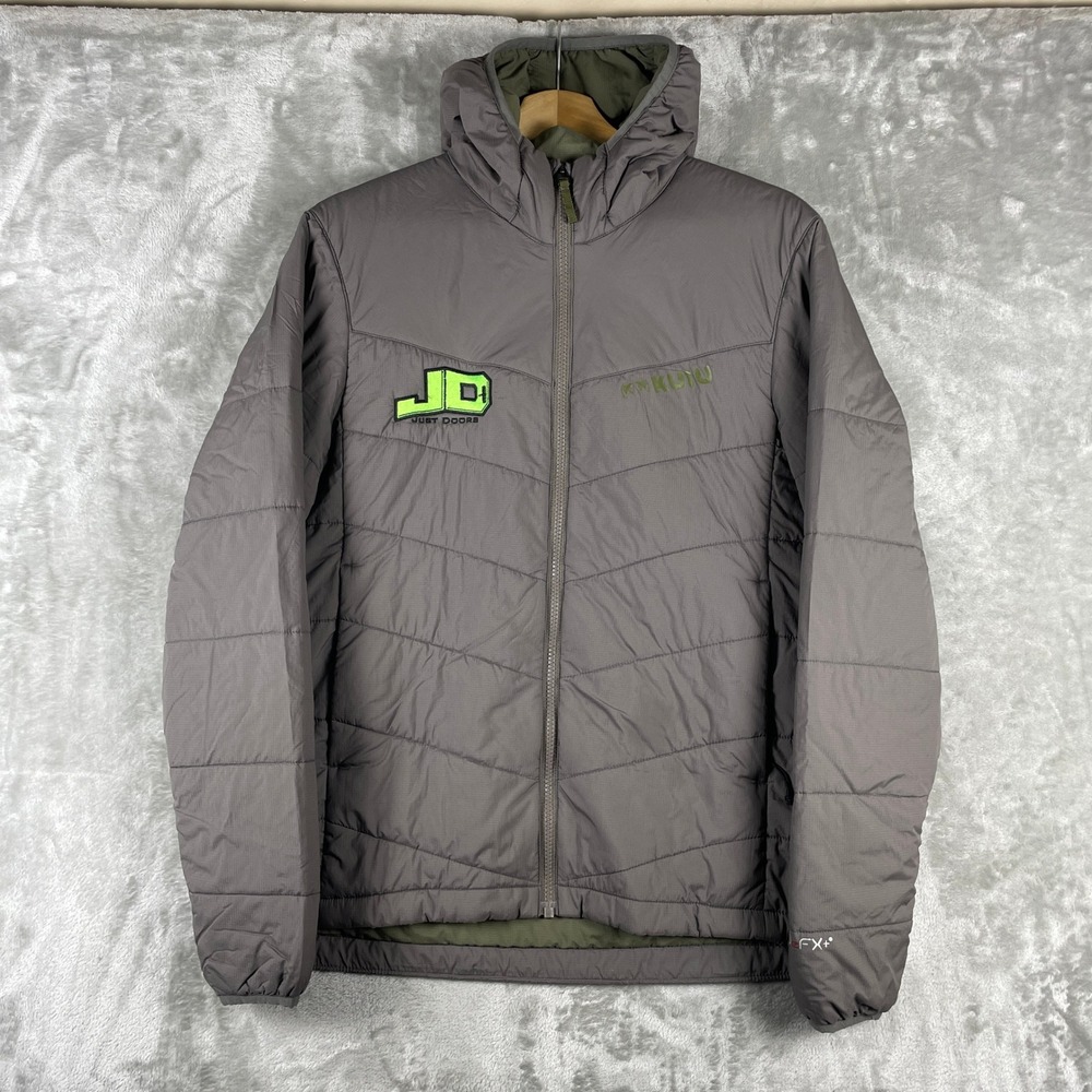 Kuiu Versa Hooded Jacket Mens S Gray 3deFX+ DWR Insulated Puffer Full Zip